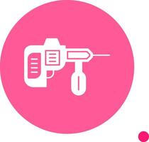 Demolition Hammer Long Shadow Circle Icon vector