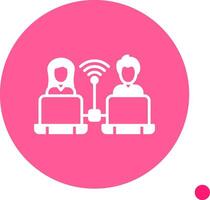 Remote Access Long Shadow Circle Icon vector
