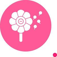 Pollen Allergy Long Shadow Circle Icon vector