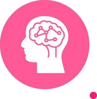 Neural Circuit Long Shadow Circle Icon vector