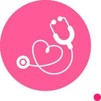 Stethoscope Long Shadow Circle Icon vector