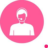 Virtual Assistant Long Shadow Circle Icon vector