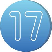 Seventeen Long Shadow Circle Icon vector