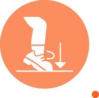 Ball Dig Long Shadow Circle Icon vector