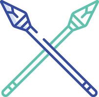 Spear outline color illustration vector