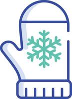 Mittens outline color illustration vector