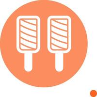 Popsicle Long Shadow Circle Icon vector