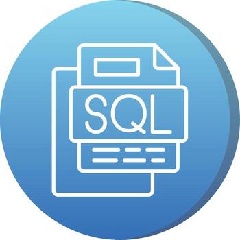 sql archivo largo sombra circulo icono vector