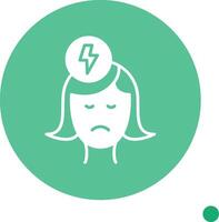 Anxiety Long Shadow Circle Icon vector