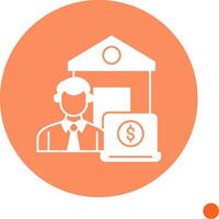 Work From Home Long Shadow Circle Icon vector