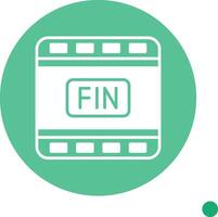 The End Long Shadow Circle Icon vector