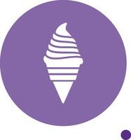 Ice Cream Long Shadow Circle Icon vector