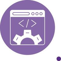 Web Design Long Shadow Circle Icon vector