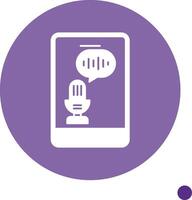 Voice Recognition Long Shadow Circle Icon vector