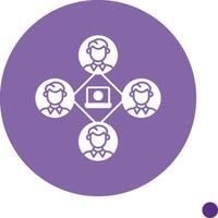 Remote Job Long Shadow Circle Icon vector