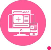 Responsive Long Shadow Circle Icon vector