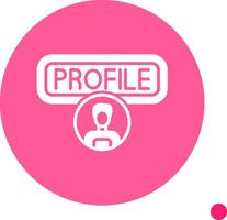 User Profile Long Shadow Circle Icon vector