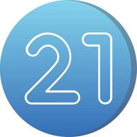 Twenty one Long Shadow Circle Icon vector