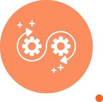 Devops Long Shadow Circle Icon vector