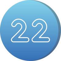 Twenty two Long Shadow Circle Icon vector