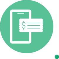 Electronic Ticket Long Shadow Circle Icon vector