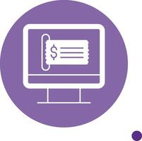 Electronic Ticket Long Shadow Circle Icon vector