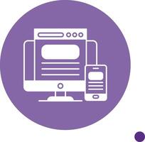 Responsive Design Long Shadow Circle Icon vector