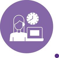 Working Hours Long Shadow Circle Icon vector