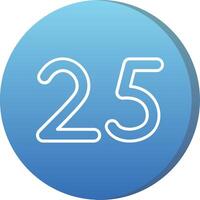 Twenty five Long Shadow Circle Icon vector