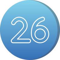 Twenty six Long Shadow Circle Icon vector