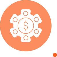Asset Management Long Shadow Circle Icon vector