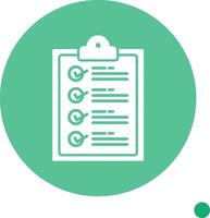 Checklist Long Shadow Circle Icon vector