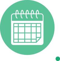 Calendar Long Shadow Circle Icon vector