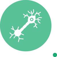Multipolar Neuron Long Shadow Circle Icon vector