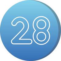 Twenty eight Long Shadow Circle Icon vector
