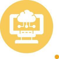 Cloud Computing Long Shadow Circle Icon vector