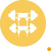 Gym Long Shadow Circle Icon vector