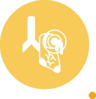 Bronchiectasis Long Shadow Circle Icon vector