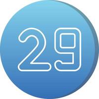 Twenty nine Long Shadow Circle Icon vector