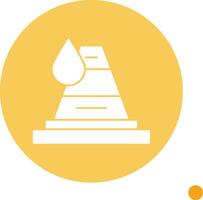Traffic Cone Long Shadow Circle Icon vector