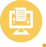 Digitalization Long Shadow Circle Icon vector