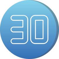Thirty Long Shadow Circle Icon vector