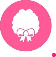 Brain Ribbon Long Shadow Circle Icon vector