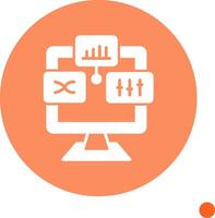 Analysis Long Shadow Circle Icon vector