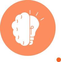 Brainstroming Long Shadow Circle Icon vector