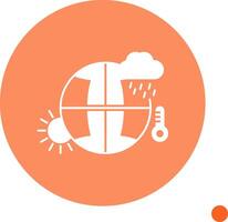 Climate Change Long Shadow Circle Icon vector
