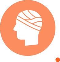 Head Long Shadow Circle Icon vector