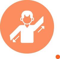 Parallel Arm Long Shadow Circle Icon vector