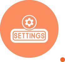 Setting Long Shadow Circle Icon vector