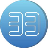 Thirty three Long Shadow Circle Icon vector